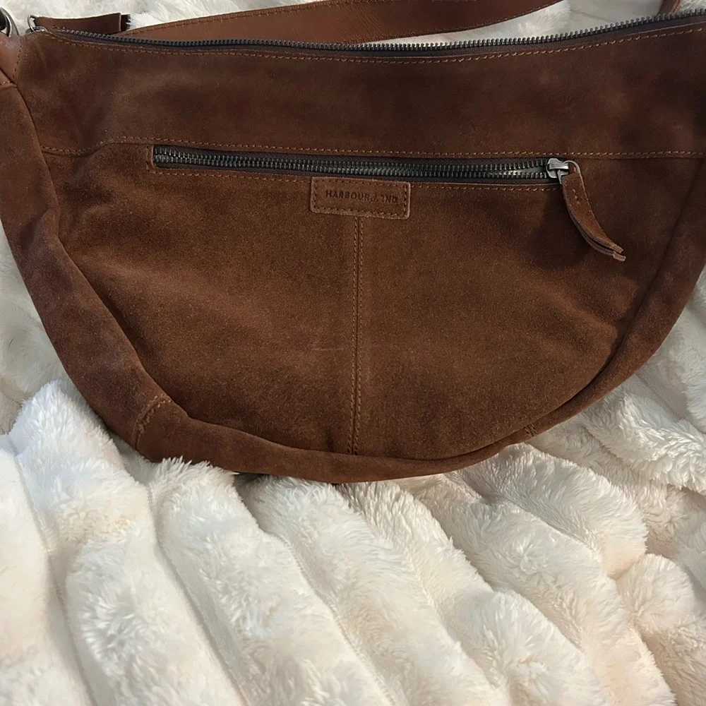 Brown Suede Crossbody Bag - Picture 1 of 12